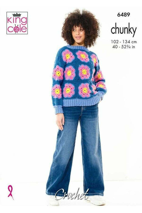Crochet Pattern Cardigan & Jumper in King Cole Big Value Chunky 6489