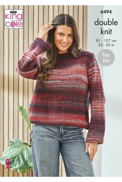 Knitting Pattern Sweaters in King Cole Cottagespun DK 6494