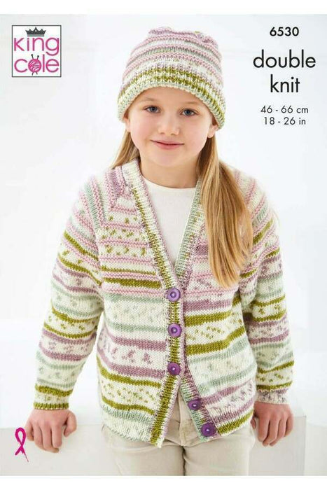 Knitting Pattern Baby & Child Cardigans & Hat in King Cole Cherish DK & Cherished DK 6530
