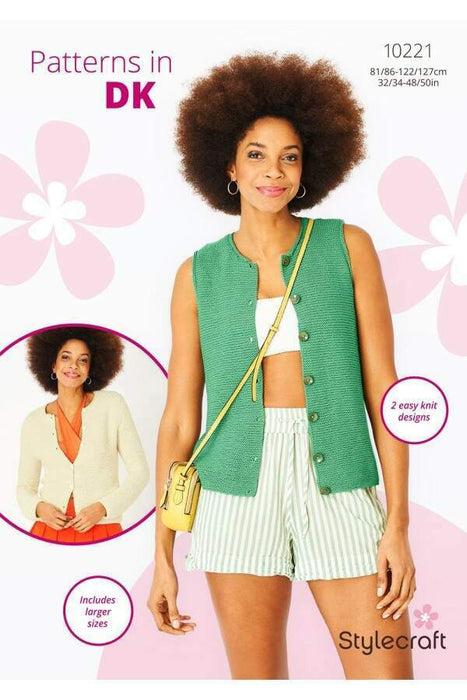Knitting Pattern Cardigan & Waistcoat in Stylecraft Naturals Bamboo & Cotton DK 10221