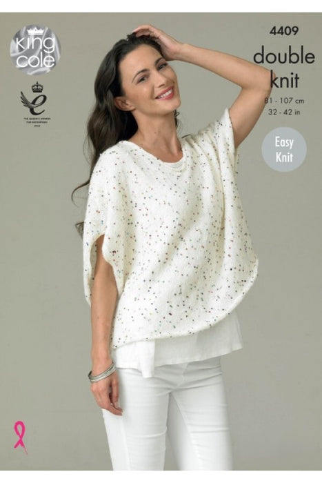 Knitting Pattern Cardigan & Top in King Cole Galaxy DK 4409