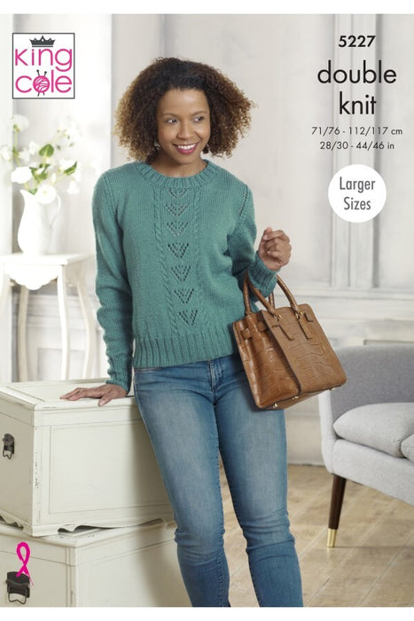 Knitting Pattern Sweater & Slipover in King Cole Majestic DK 5227