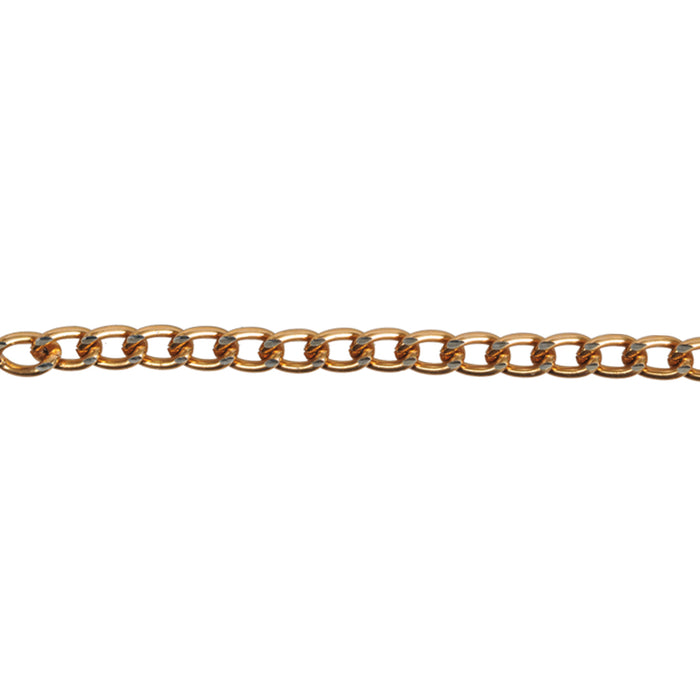 Trimits Chain Aluminum Faceted 4 Links Per Inch 6mm x 1 Metre Old Gold TD295