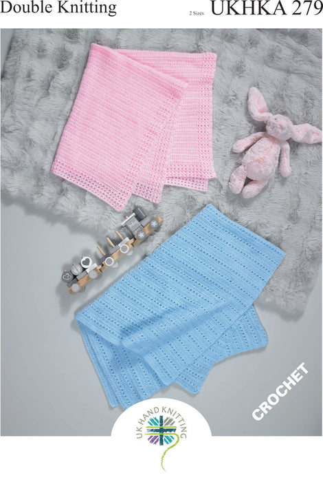 Crochet Pattern Baby Crochet Blankets in Double Knitting UKHA 279