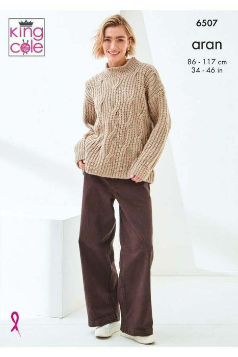 Knitting Pattern Sweater & Waistcoat in King Cole Fashion Aran 6507