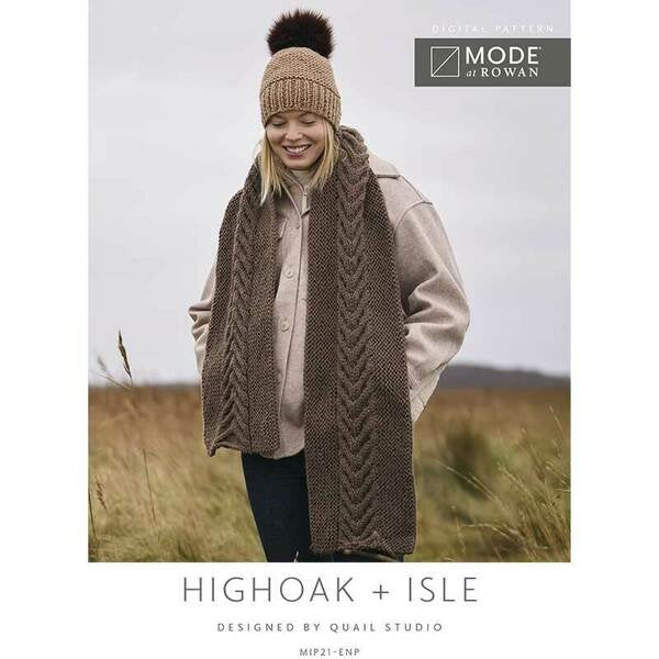 MODE at Rowan Highoak + Isle Hat + Scarf Knitted in Chunky Wool MIP21