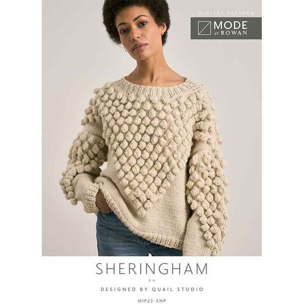 MODE at Rowan Sheringham Bobble Sweater Knitted in Chunky Wool MIP23