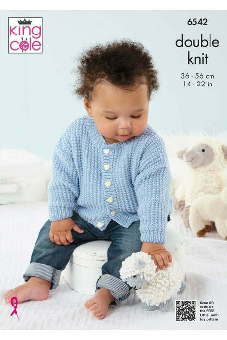 Knitting Pattern Baby Cadigans in King Cole Little Lamb DK 6542