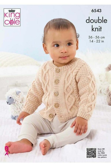 Knitting Pattern Cardigans and Sweaters in King Cole Little Lamb DK 6543