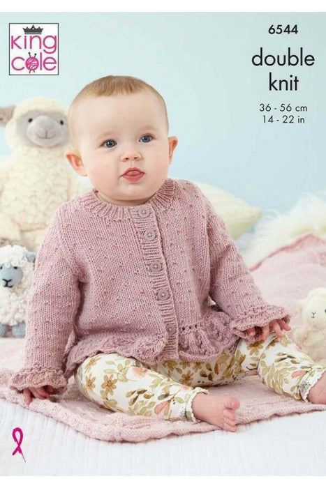 Knitting Pattern Baby Cardigans, Blanket and Hat in King Cole Little Lamb DK 6544