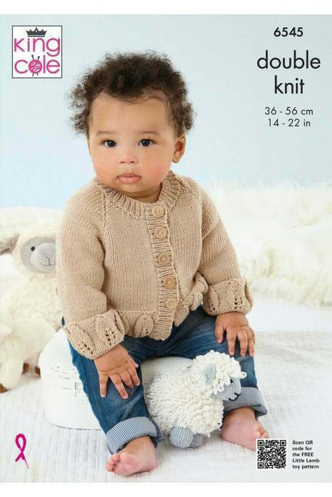 Knitting Pattern Baby Cardigan, Sweater, Hat & Blanket in King Cole Little Lamb DK 6545