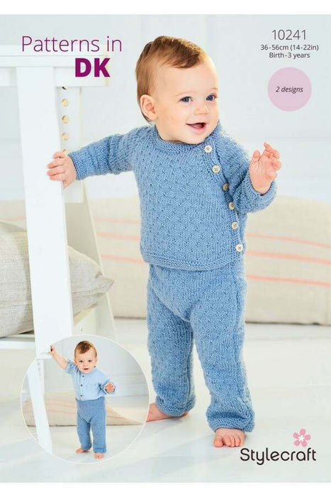 Knitting Pattern Baby Cardigan and Trousers in Stylecraft Bambino DK 10241