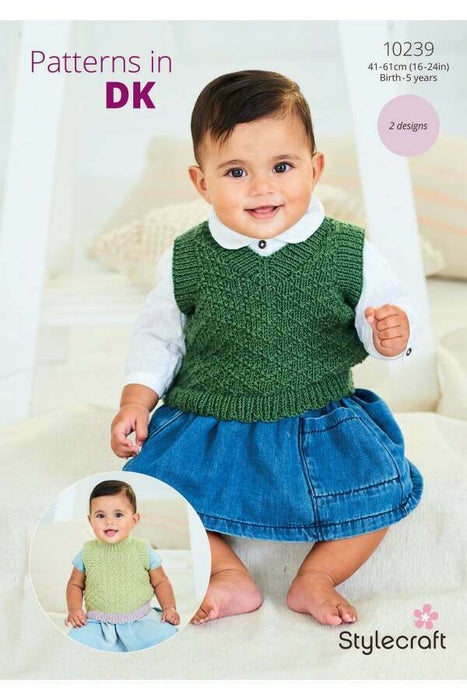 Knitting Pattern Baby Tank Tops in Stylecraft Bambino DK 10239