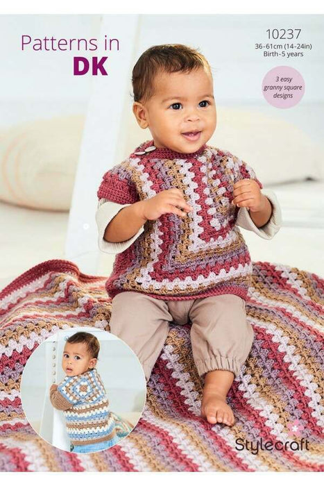Crochet Pattern Baby Sweater, Top and Blanket in Styllecraft Bambino DK 10237