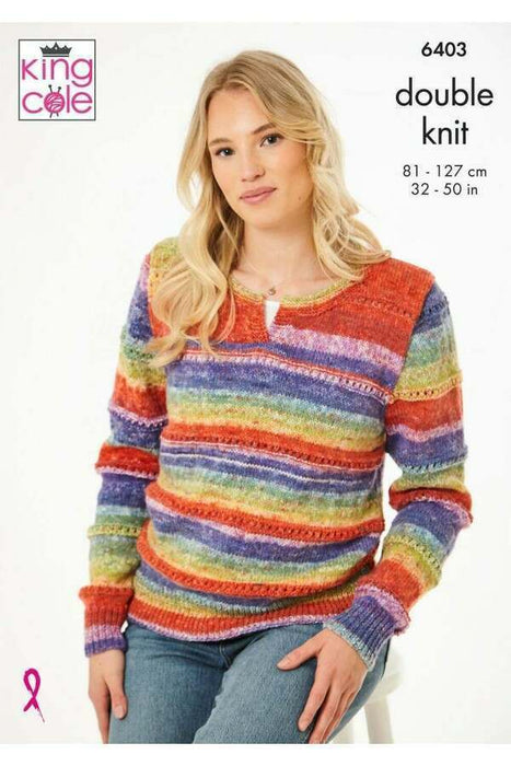 Knitting Pattern Ladies Sweater and Slipover in Bramble DK 6403
