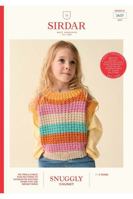 Knitting Pattern Vest Top Little Scandi Pop in Sirdar Snuggly Chunky 2637