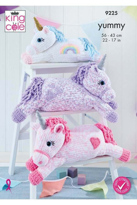 Knitting Pattern Unicorns in King Cole yummy, Glitz DK, Big Vaue DK & Big Value Baby DK 9225