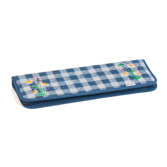 Hobby Gift Knitting Needle Case Embroidered Wild Floral Plaid MR4705E\604