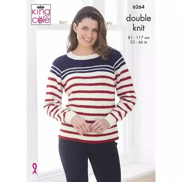 Knitting Pattern Sweater Knitted in King Cole Orchard DK 6264