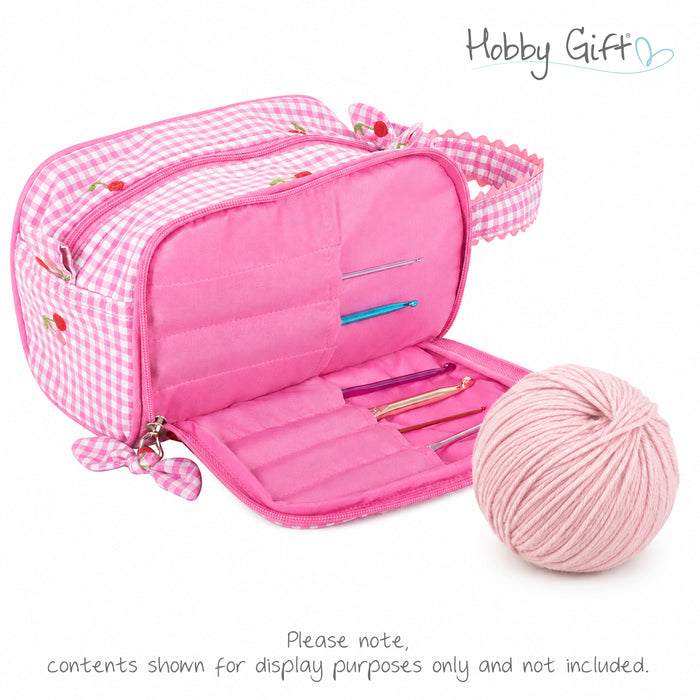 Hobby Gift Crochet Bag with Pocket Embroidered Cherries HG4701E\678