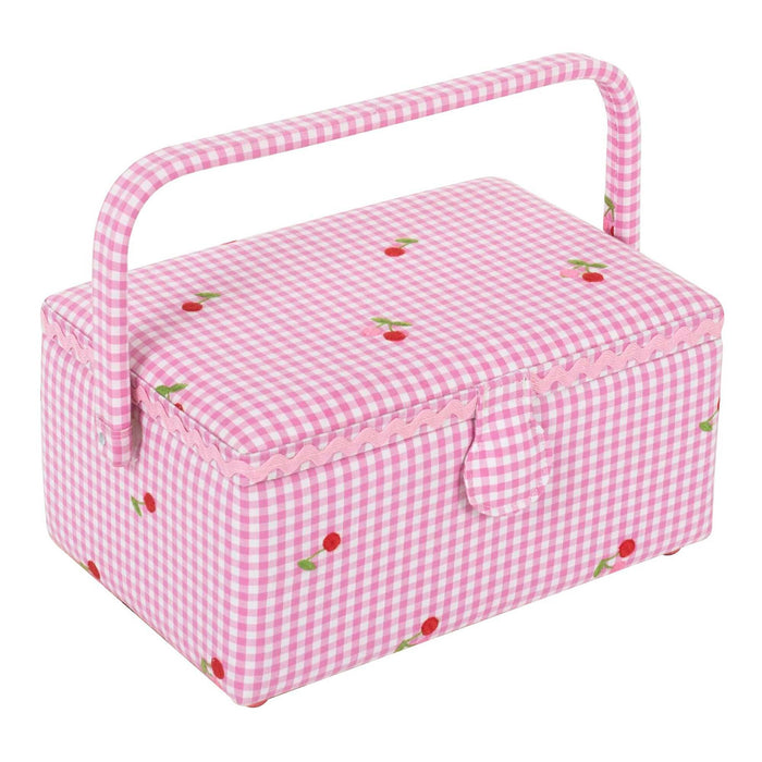 Hobby Gift Sewing Box (M) Embroidered Cherries HGM\678