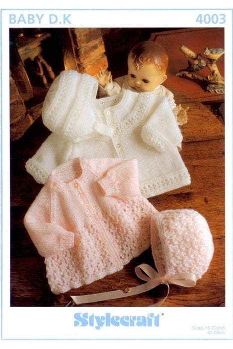 Knitting Pattern Baby Jacket, Bonnet & Helmet in Stylecraft DK 4003