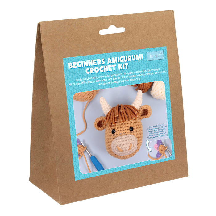 Trimits Crochet Kit Beginners Amigurumi Highland Cow TCRK017