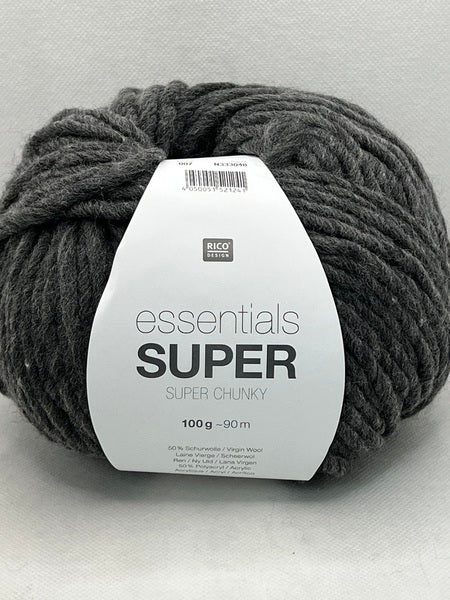 Rico Essentials Super Super Chunky Yarn 100g - Dark Grey 007