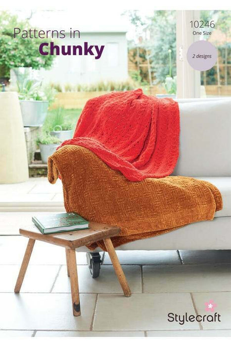 Knitting Pattern Blanket in Stylecraft Chenille Chunky 10246