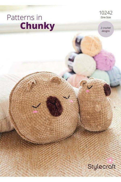 Crochet Pattern Capybara /plushie & /cushion in Chenille Chunky 10242