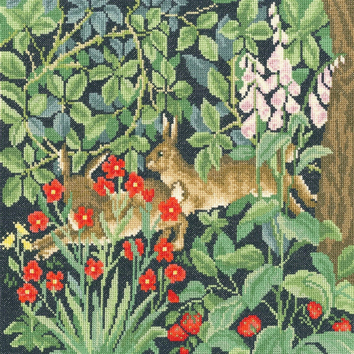 Bothy Threads Counted Cross Stitch Kit The Greenery Hares XAC16