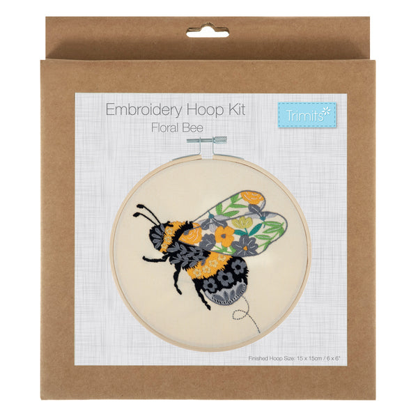 Trimit Embroidery Kit With Hoop Floral Bee - TCK051