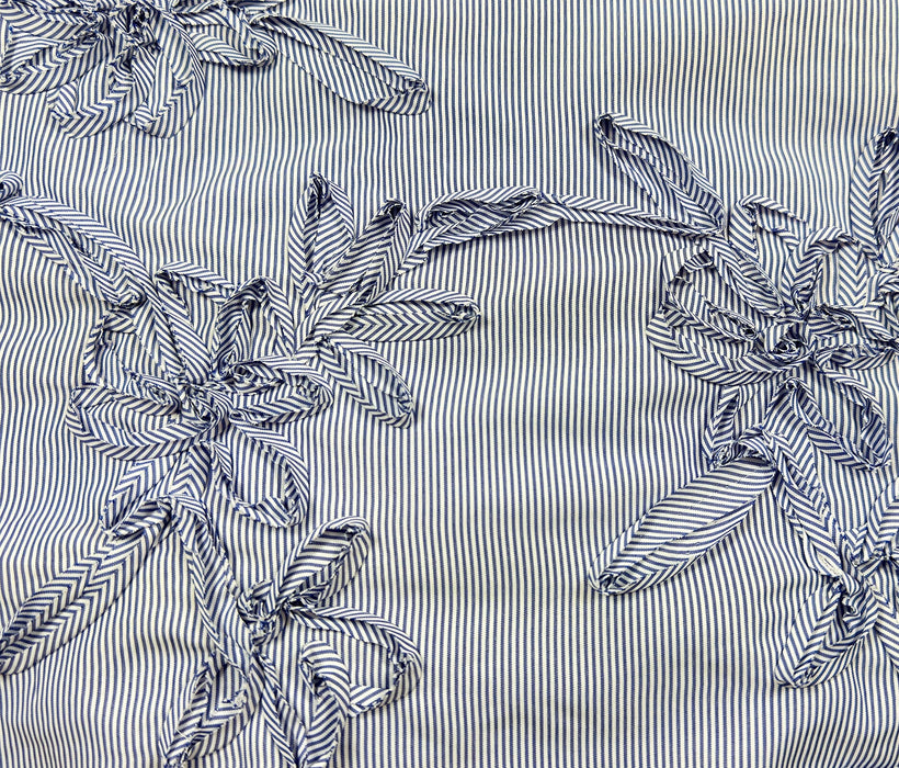 Telio Ayalew Piazza Flora Stripe Blue/White 47093-01 Sold per metre