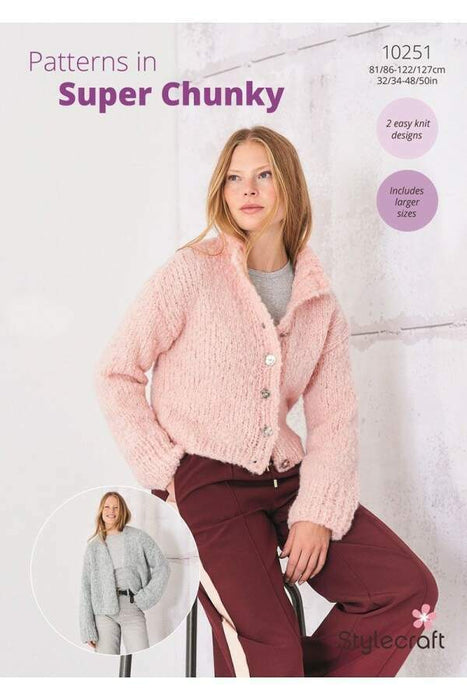 Knitting Pattern Jackets in Stylecraft Cloudlike Super Chunky 10251