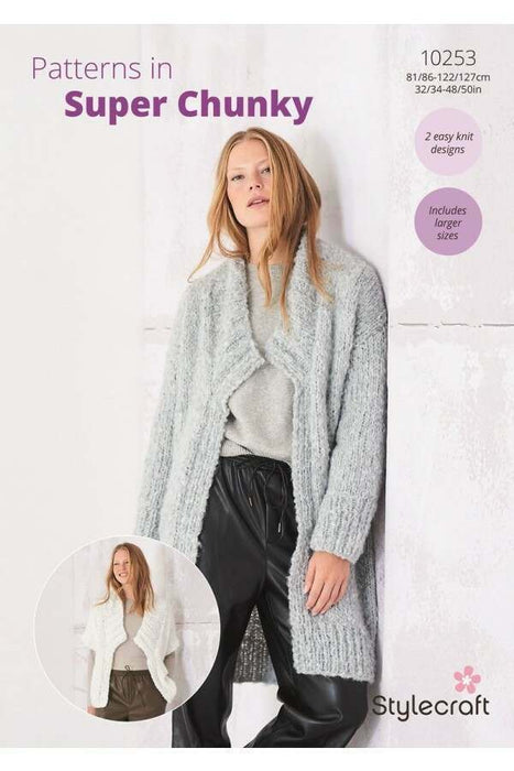 Knitting Pattern Jacket & Gilet in Stylecraft Cloudlike Super Chunky 10253