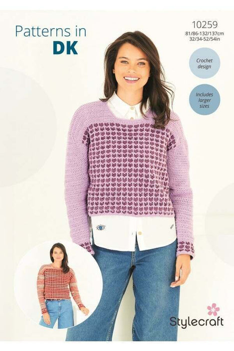 Crochet Pattern Sweaters in Recreate, Colour Burst DK or Special DK 10259
