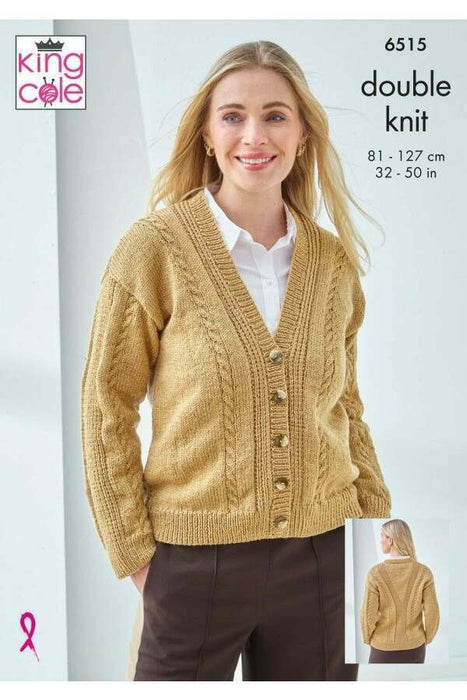 Knitting Pattern Slipover & Cardigan  in King Cole Glitz DK