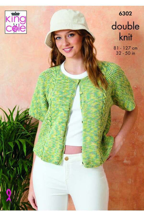 Knitting Pattern Cardigans in King Cole Cottonsoft Crystal DK 6302