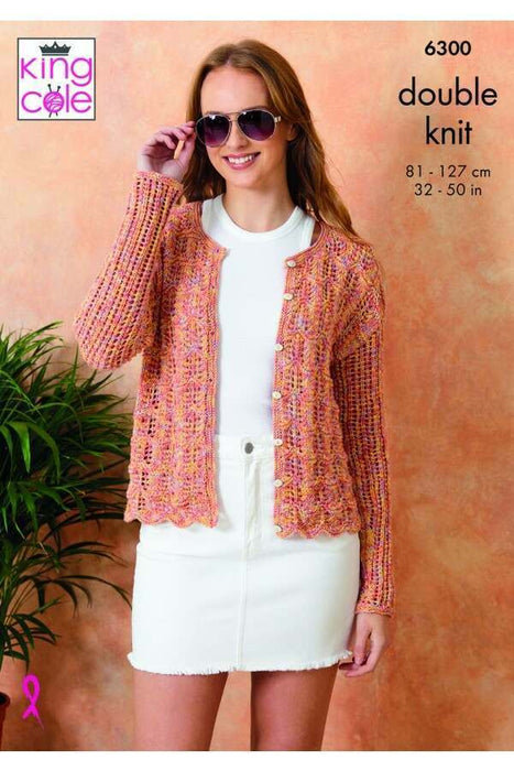 Knitting Pattern Cardigans in King Cole Cottonsoft Crystal DK 6300