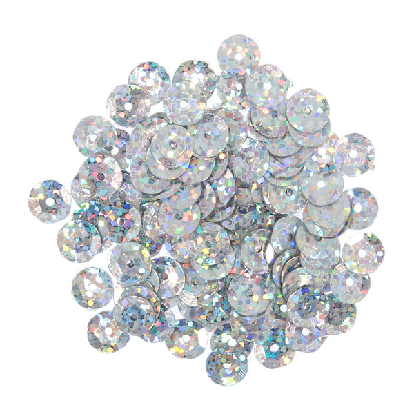 Trimits Sequins  Holographic 8mm Silver - TE0012