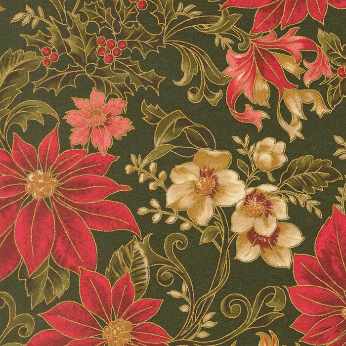 Merry Manor Metalic 2025 Christmas Collection By Moda Fabric - Per Half Metre
