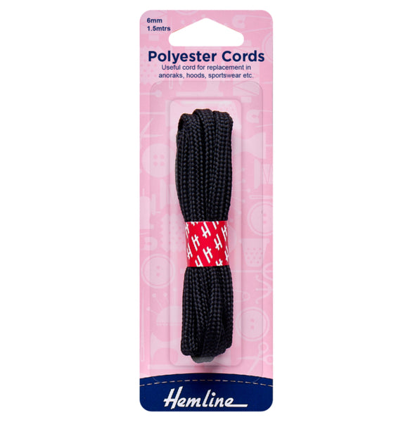 Hemline Polyester Cords 6mm 1.5m - H683.B