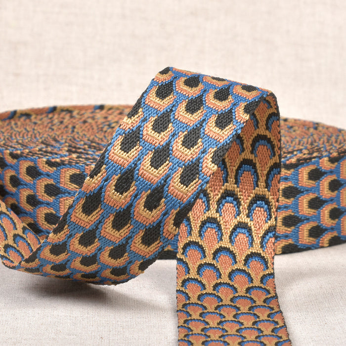 Stephanoise Webbing Peacock 38mm x 1 metre S01137F038 - 2 shades