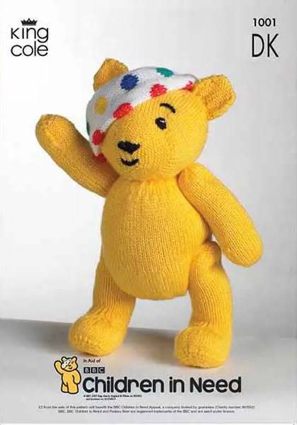 Knitting Pattern Pudsey Bear in King Cole DK 1001