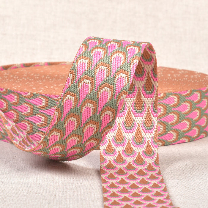 Stephanoise Webbing Peacock 38mm x 1 metre S01137F038 - 4 shades