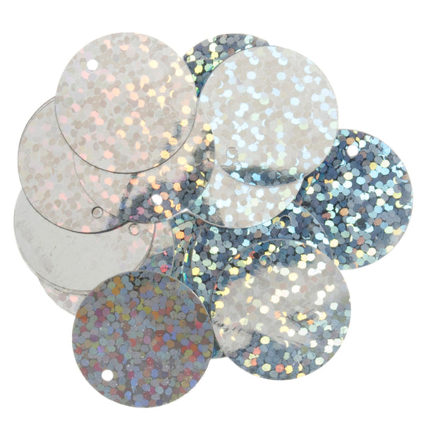 Trimits Sequins Flat Holographic 20mm Silver - 3521