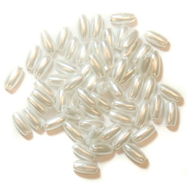 Trimits Beads Pearl Oval 3 x 6mm White - 236\09
