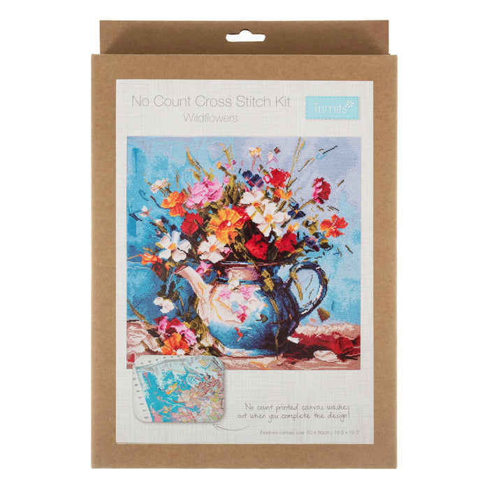 Trimits Printed Cross Stitch Kit XL Wildflowers GCSP4
