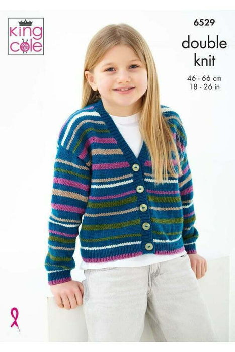 Knitting Pattern Baby & Child Cardigans in King Cole Cherished DK 6529