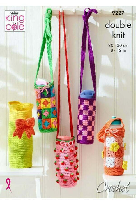 Crochet Pattern Bottle Bags in King Cole Cottonsoft DK 9227